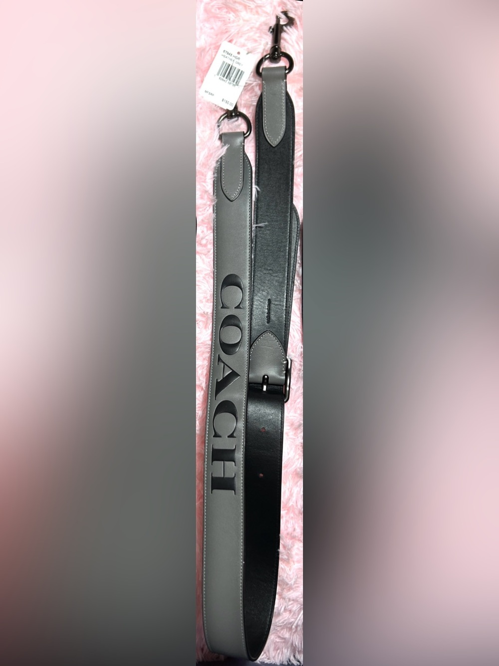 COACH Novelty Bag Strap/Heather Grey & Black - Picture 2 of 3